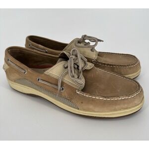 Sperry Billfish Mens 13 M Boat Shoes Brown Leather Classic Slip On Casual